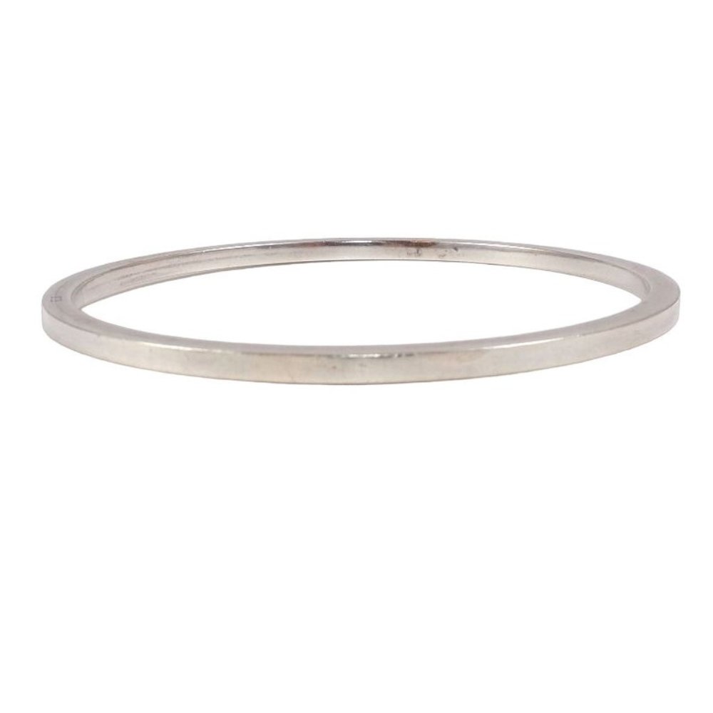 Sterling Silver Plain Smooth Bangle Bracelet - image 1